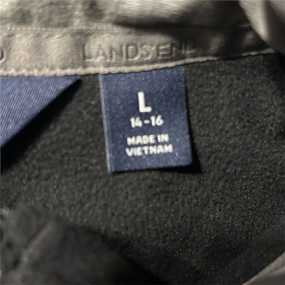 Lands' End Women's Large Black Marinac Fleece Vest Full Zip Sleeveless - Picture 4 of 11